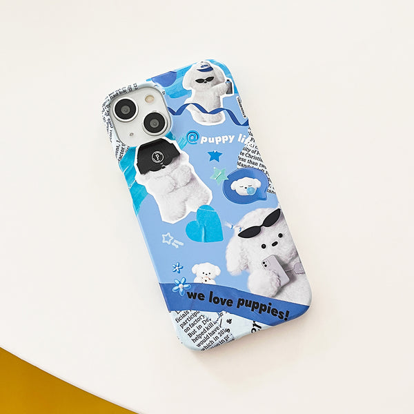 [THENINEMALL] Puppy Collage Hard Phone Case (2 types)