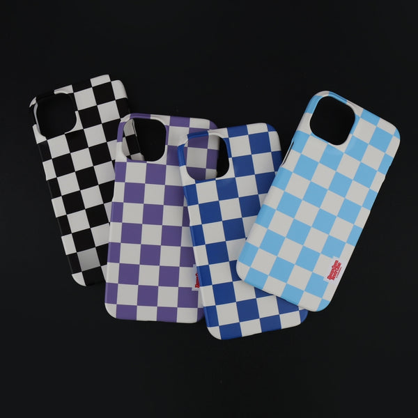 [THENINEMALL] Basic Checkerboard Label Hard Phone Case (2 types)