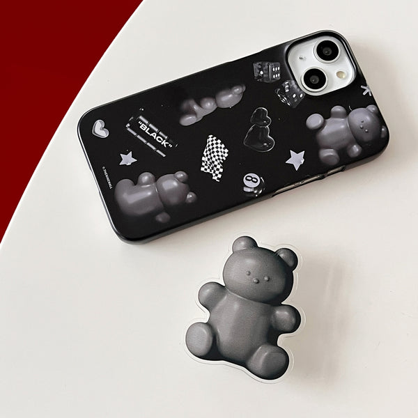 [THENINEMALL] Black Objet Sticker Hard Phone Case (2 types)