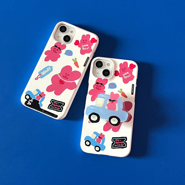 [THENINEMALL] Windy Painting Sticker Hard Phone Case (2 types)