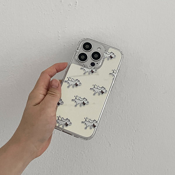 [Mademoment] Another Dog Pattern Design Glossy Mirror Phone Case