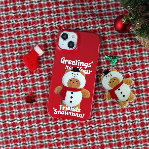 [THENINEMALL] Greetings Gummy Snowman Hard Phone Case (2 types)