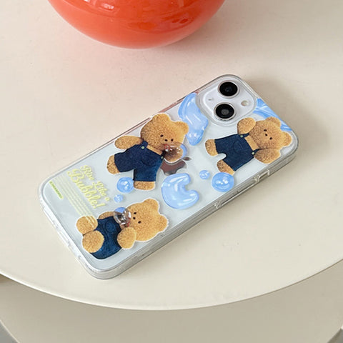 [THENINEMALL] Pattern Bubble Gummy Clear Phone Case (3 types)