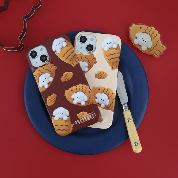 [THENINEMALL] Pattern Fish Bread Puppy Hard Phone Case (2 types)