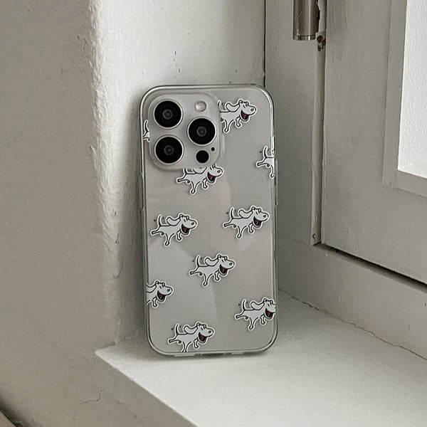 [Mademoment] Another Dog Pattern Design Clear Phone Case (3 Types)