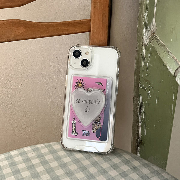 [Mademoment] Vintage Drawing Pattern Design Clear Phone Case (4 Types)