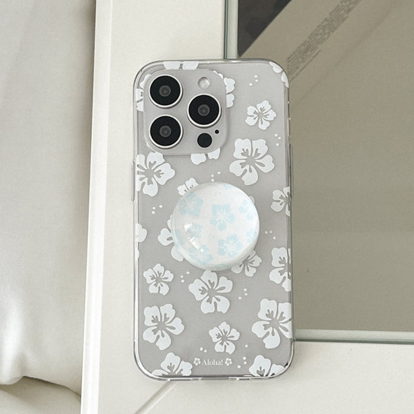 [Mademoment] Aloha Flower Design Clear Phone Case (3 Types)