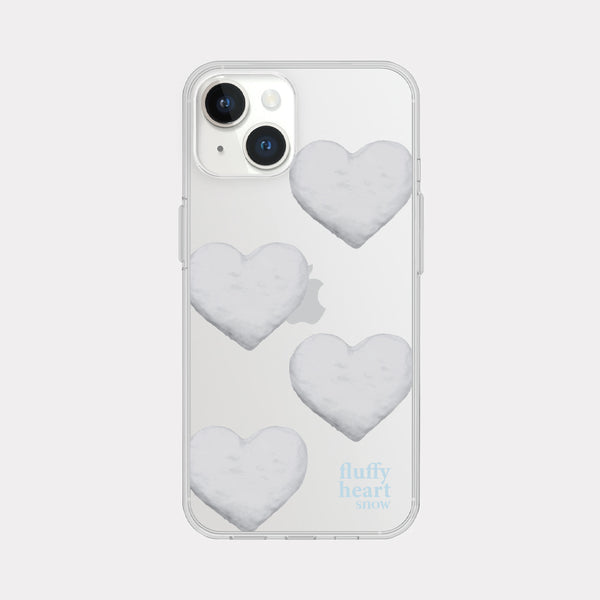 [Mademoment] Pattern Fluffy Heart Snow Design Clear Phone Case (3 Types)