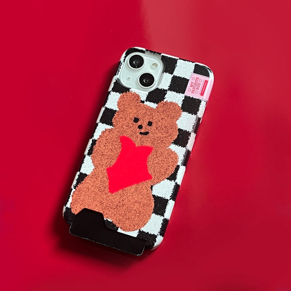 [THENINEMALL] Gummy Checkerboard Rug Hard Phone Case (2 types)