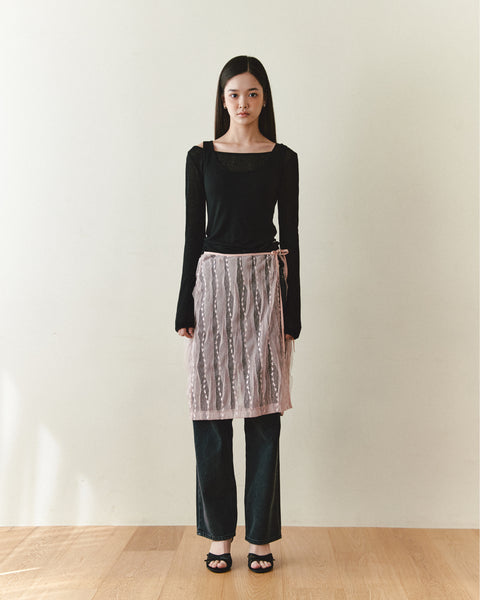 [NOIRNINE] Strap Layered Skirt (PINK)