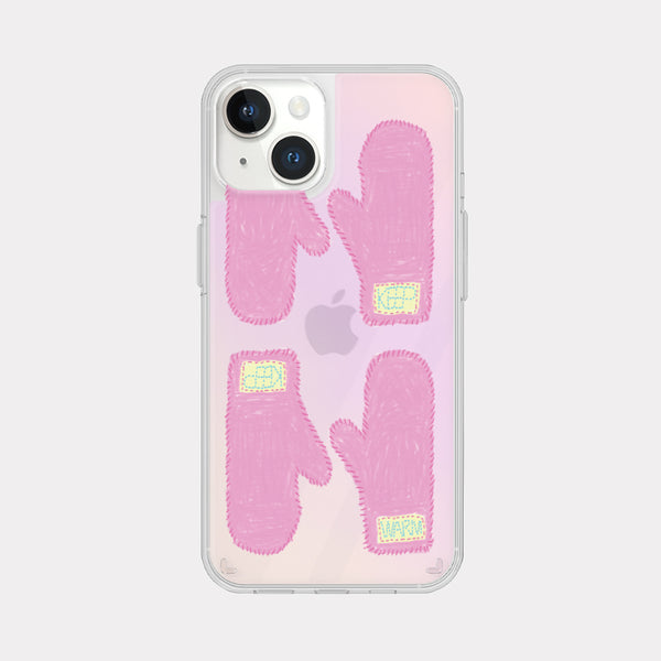 [Mademoment] Keep Warm Mittens Design Glossy Mirror Phone