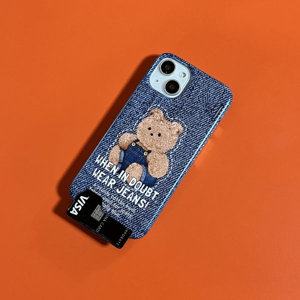 [THENINEMALL] Denim Gummy Hard Phone Case (2 types)