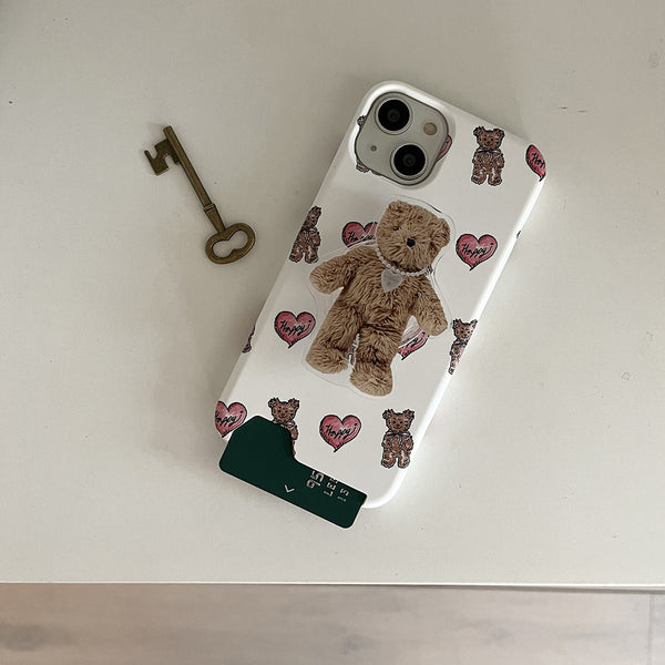 [Mademoment] Heart Teddy Pattern Design Phone Case