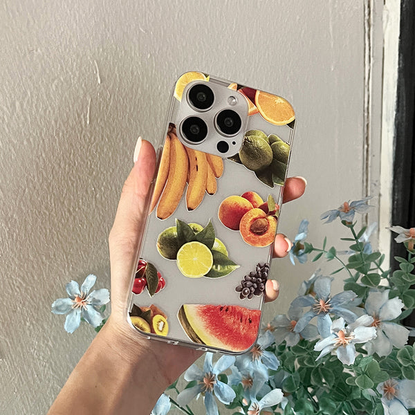 [Mademoment] Juice Fruits Design Clear Phone Case (3 Types)