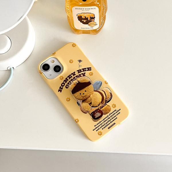 [THENINEMALL] Honey Bee Gummy Hard Phone Case (2 types)