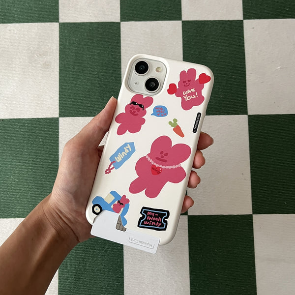 [THENINEMALL] Windy Painting Sticker Hard Phone Case (2 types)