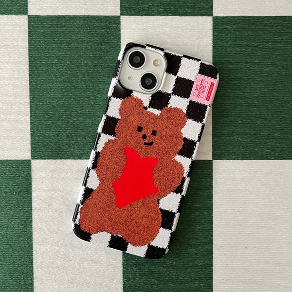 [THENINEMALL] Gummy Checkerboard Rug Hard Phone Case (2 types)