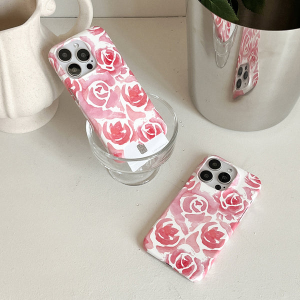 [Mademoment] Rose Watercolor Design Phone Case