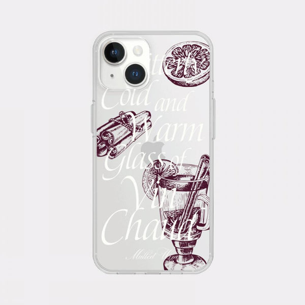 [Mademoment] Glass Of Vin Chaud Design Clear Phone Case (3 Types)