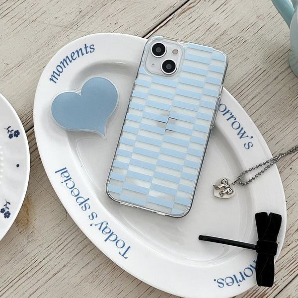 [Mademoment] Coloring Blue Design Clear Phone Case (3 Types)