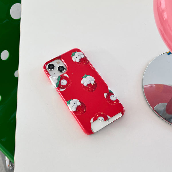 [THENINEMALL] Pattern Strawberry Ppokku Hard Phone Case (2 types)