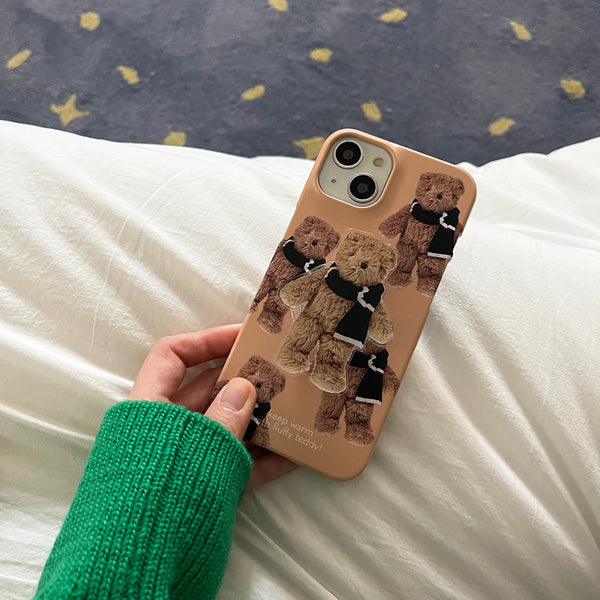 [Mademoment] Pattern Winter Fluffy Teddy Design Phone Case