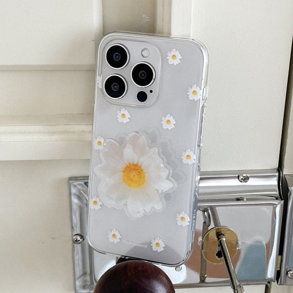 [Mademoment] Pure Daisy Pattern Design Clear Phone Case (3 Types)