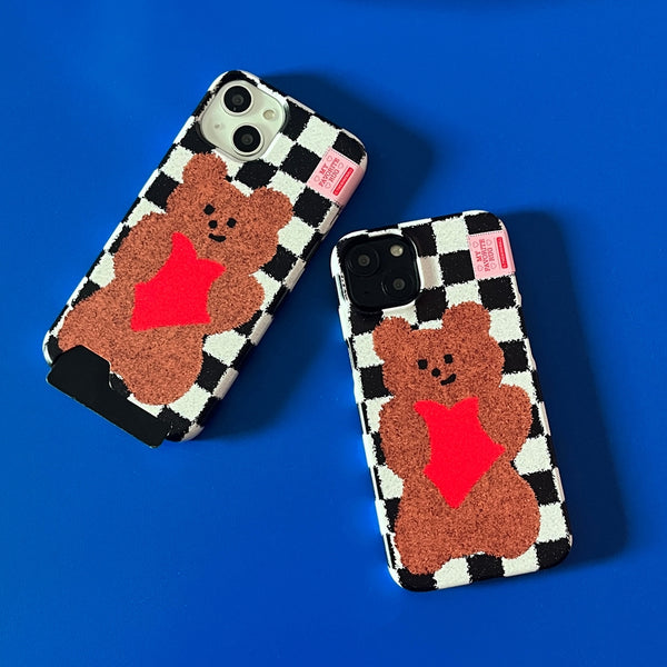 [THENINEMALL] Gummy Checkerboard Rug Hard Phone Case (2 types)