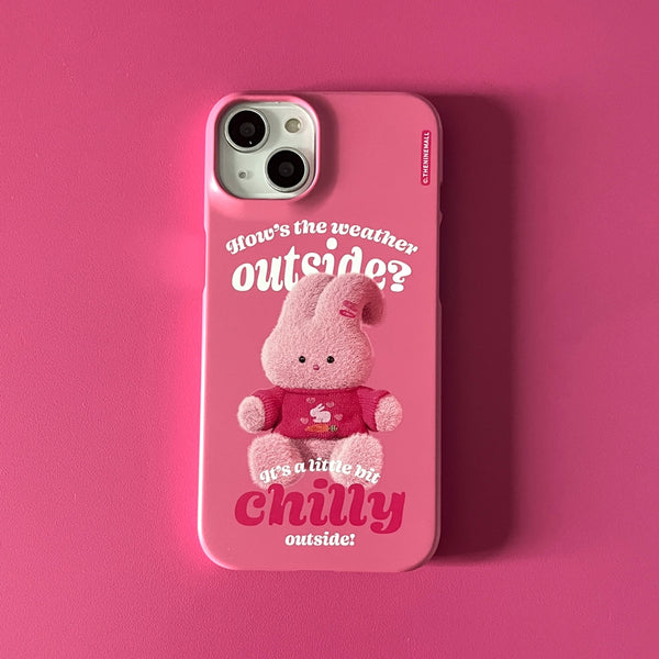 [THENINEMALL] Pink Knit Windy Hard Phone Case (2 types)