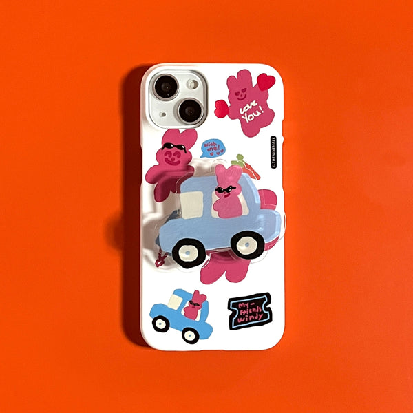 [THENINEMALL] Windy Painting Sticker Hard Phone Case (2 types)