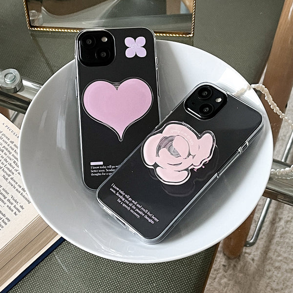 [Mademoment] Coloring Pink Design Clear Phone Case (3 Types)