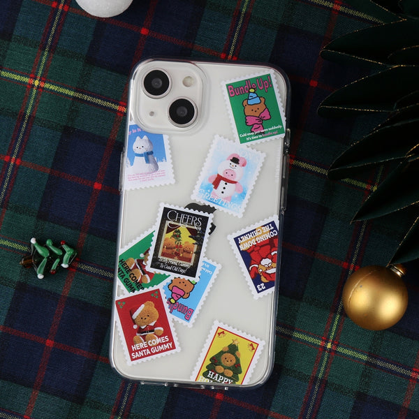 [THENINEMALL] Holiday Seal Sticker Clear Phone Case (3 types)