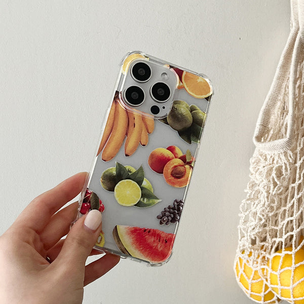 [Mademoment] Juice Fruits Design Clear Phone Case (3 Types)