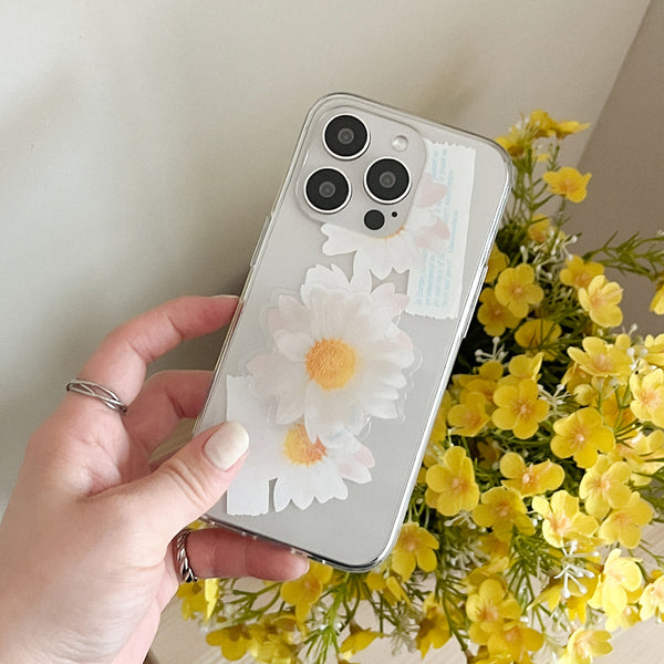 [Mademoment] Pure Daisy Design Clear Phone Case (3 Types)