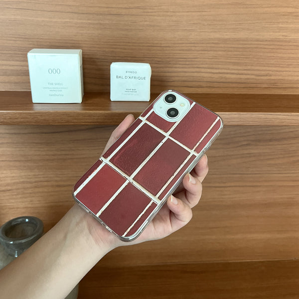 [Mademoment] Old Brown Tile Design Clear Phone Case (3 Types)