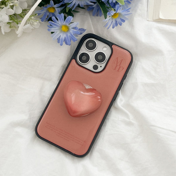 [Mademoment] Soft Cream Plain Design Bumper Phone Case