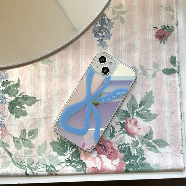 [Mademoment] Own Romantic Ribbon Design Glossy Mirror Phone Case