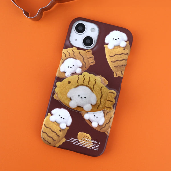 [THENINEMALL] Pattern Fish Bread Puppy Hard Phone Case (2 types)