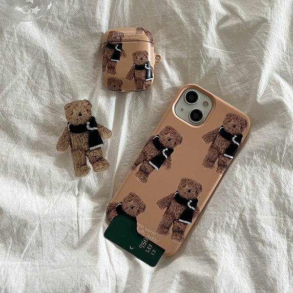 [Mademoment] Pattern Winter Fluffy Teddy Design Phone Case