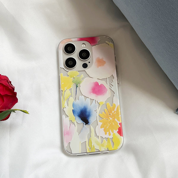 [Mademoment] Iris Garden Design Clear Phone Case (3 Types)