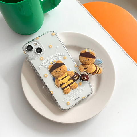 [THENINEMALL] Honey Bee Gummy Clear Phone Case (3 types)