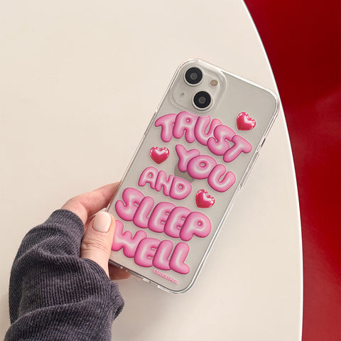 [THENINEMALL] Sleep Well Lettering Clear Phone Case (3 types)