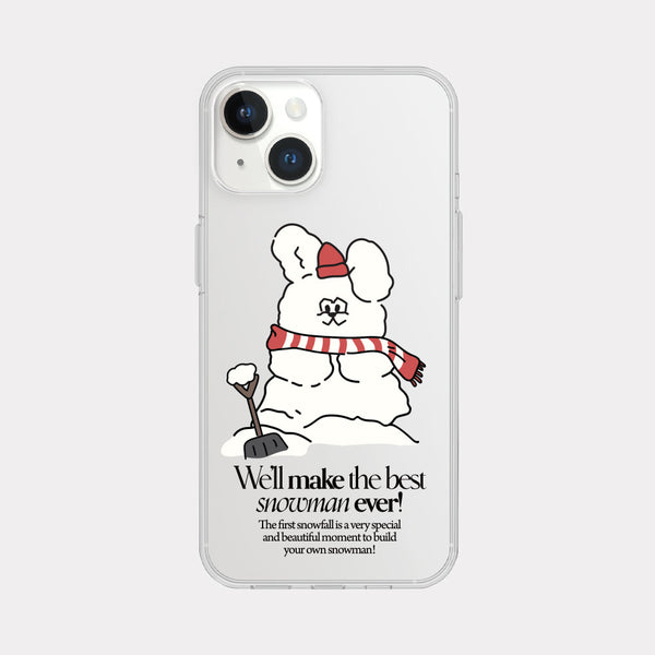 [Mademoment] Build Snowman Butty Design Clear Phone Case (3 Types)