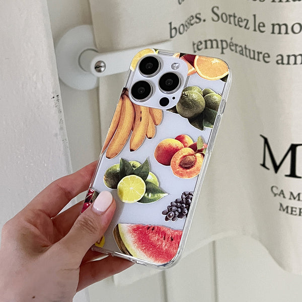 [Mademoment] Juice Fruits Design Clear Phone Case (3 Types)