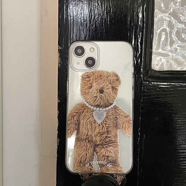 [Mademoment] Teddy Souvenir Pendant Design Clear Phone Case (4 Types)