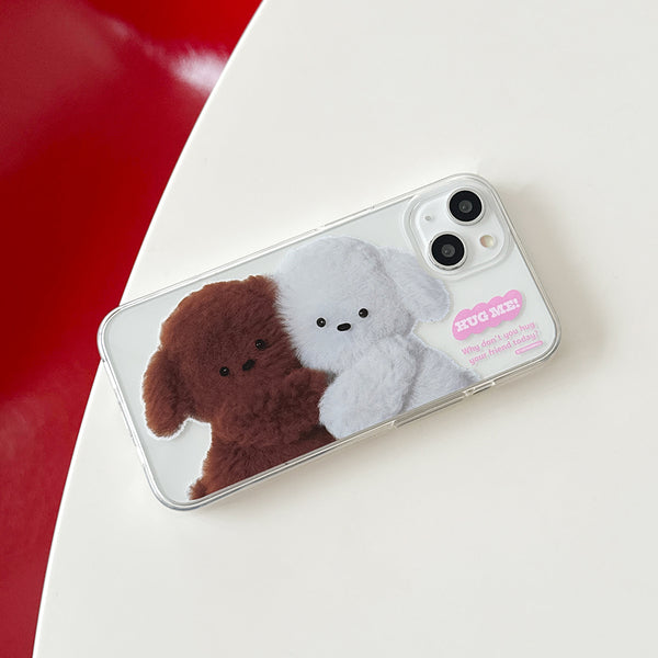 [THENINEMALL] Big Hug Puppy Clear Phone Case (3 types)