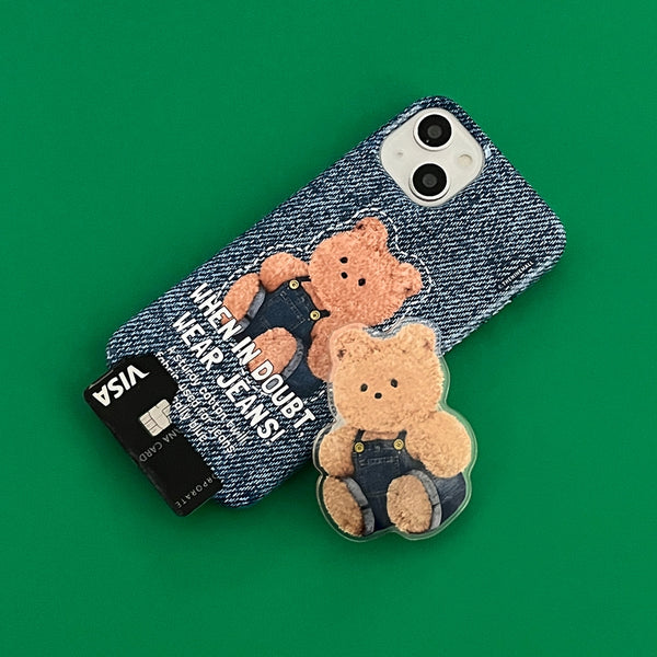 [THENINEMALL] Denim Gummy Hard Phone Case (2 types)