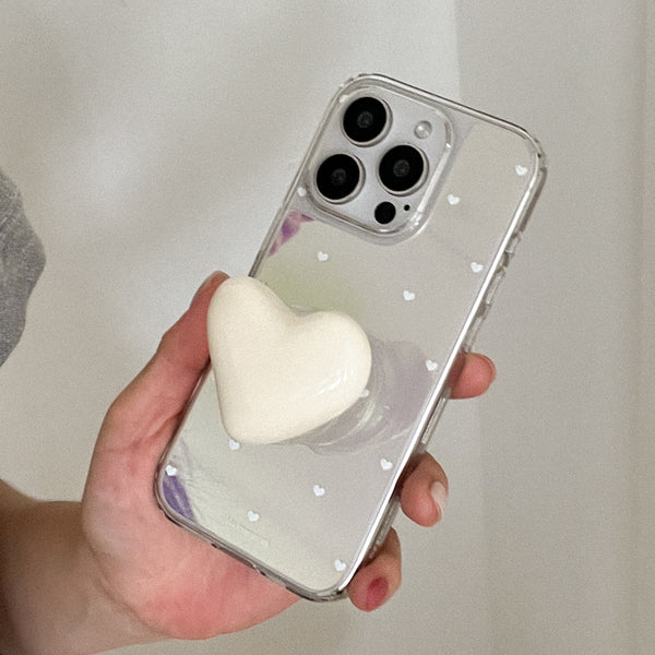 [Mademoment] Small Heart Pattern Design Glossy Mirror Phone