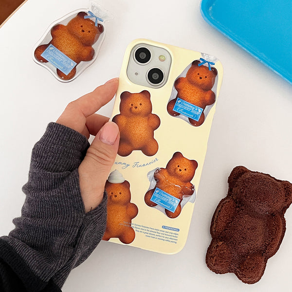 [THENINEMALL] Pattern Gummy Financier Hard Phone Case (2 types)