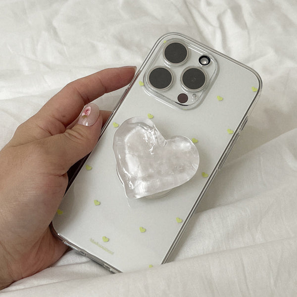 [Mademoment] Small Heart Pattern Design Clear Phone Case (3 Types)